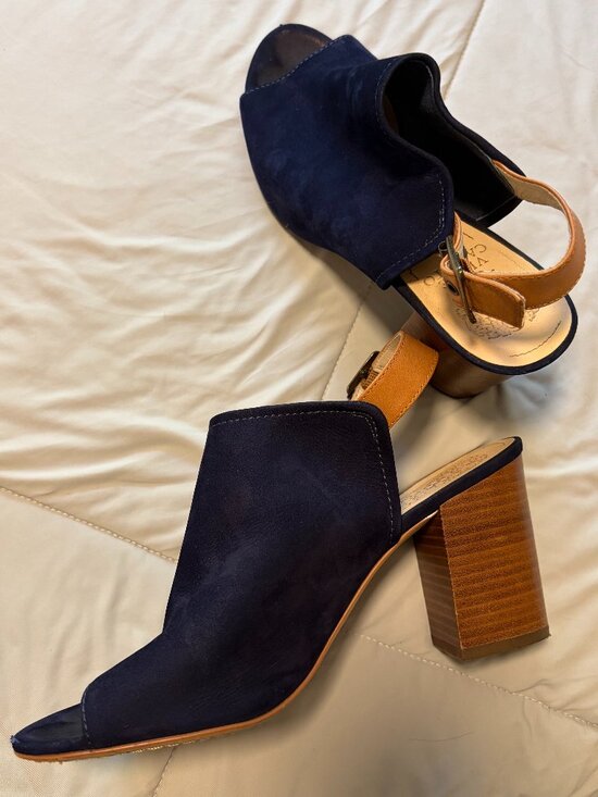 Vince Camuto Shoes - Deep Blue Suede - Vince Camuto Block Heels